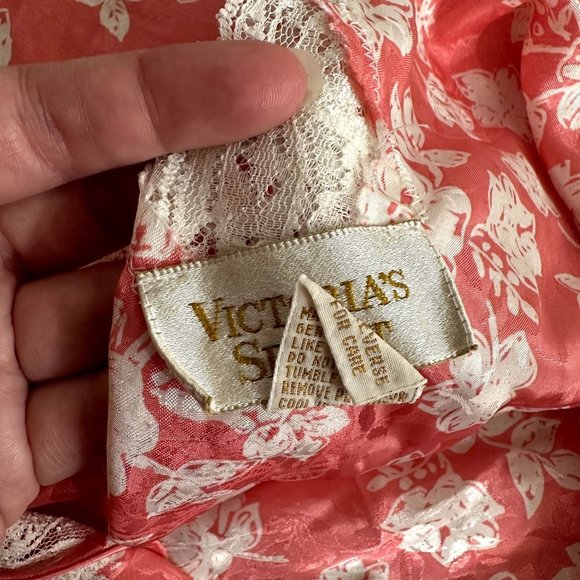 Victoria's Secret Vintage Gold Label Pink Floral Slip Dress - Picture 6 of 11